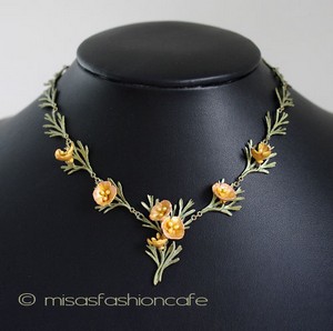 Michaudネックレス再販! 真珠 ポピーのお花 Michaudネックレス再販! 真珠 ポピーのお花
