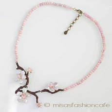 Michaud 桜の木ネックレス 真珠ケシパール・桜サクラ