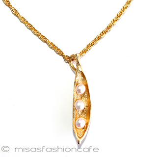 マイケルミショー　Gold 真珠の豆　ネックレス