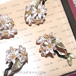 マイケルミショーオレンジの花 ナプキンリング　４個セット