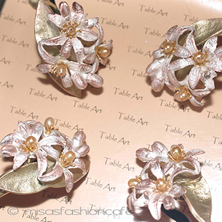 マイケルミショーオレンジの花 ナプキンリング　４個セット