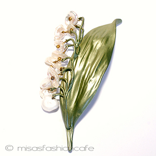 スズラン　ブローチ 真珠・鈴蘭の花　再販