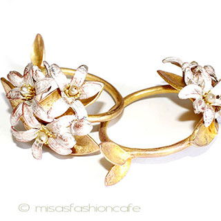 Michaud　オレンジの花 真珠ナプキンリング再販