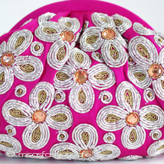ＳＡＮＴＩサンティ　バッグ 針刺繍の花（Pink）