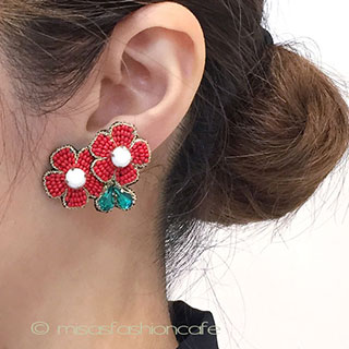 ＳＰＡＲＫＬ　イヤリング RED フラワー