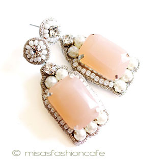 ＳＰＡＲＫＬ　ピアス パール＆ピーチ ドロップ