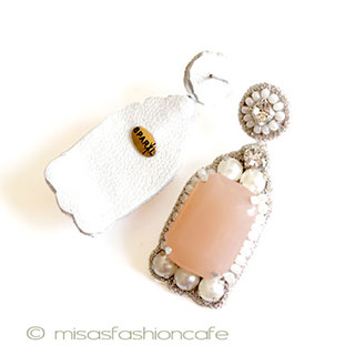ＳＰＡＲＫＬ　ピアス パール＆ピーチ ドロップ