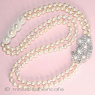 ＳＰＡＲＫＬ　２連ネックレス シェルパール　ロング