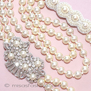 ＳＰＡＲＫＬ　２連ネックレス シェルパール　ロング