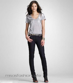TORY BURCH 　Tシャツ（グレー・S）