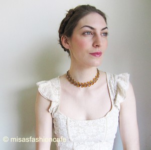 Trifari　トリファリ 希少ガラス葉ネックレス