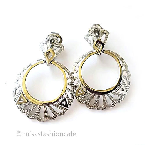 Trifari トリファリ 透かしsilverフープ Trifari トリファリ 透かしsilverフープ