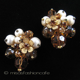DeMario NY イヤリング お花 バロックパール　