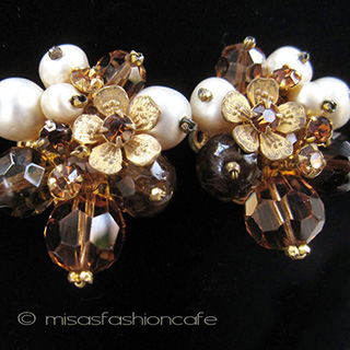DeMario NY イヤリング お花 バロックパール　