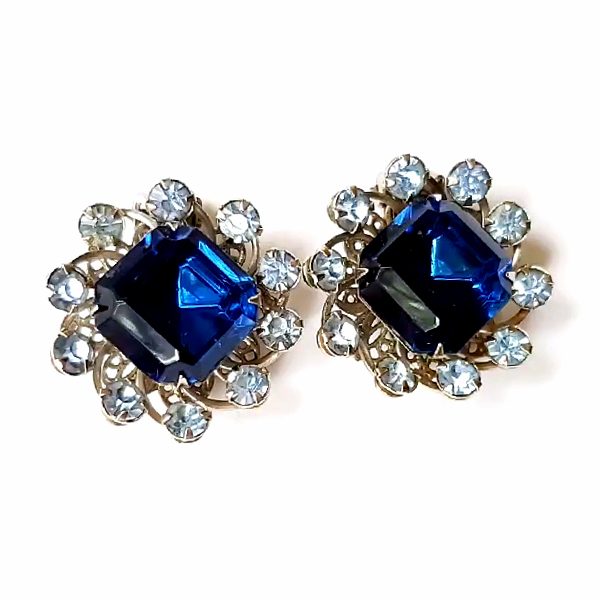 ヴィンテージアクセサリー ブルー イヤリング ヴィンテージアクセサリー ブルー イヤリング