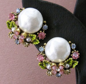 ART刻印イヤリング バロックパール＆お花
