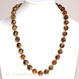 Trifari　 トリファリ 金葉べっ甲ネックレス