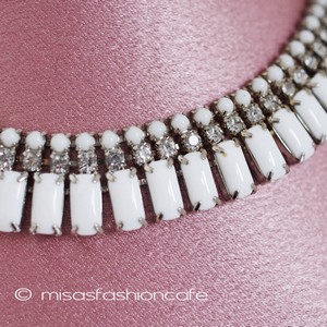 ヴィンテージアクセサリー ミルクガラス　ネックレス