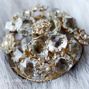 Vogue Sterling銀製 クリスタルの花ブローチ