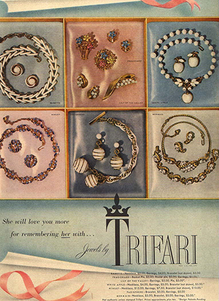 Ｔｒｉｆａｒｉ　 トリファリ 1954年　ブーケ花ブローチ