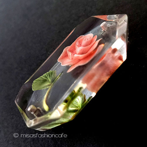 ヴィンテージアクセサリー 一輪のローズ　花ブローチ