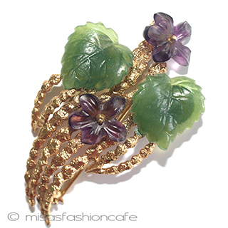 スミレのお花　ブローチ １８ｋｔ　RGP　ドイツ製