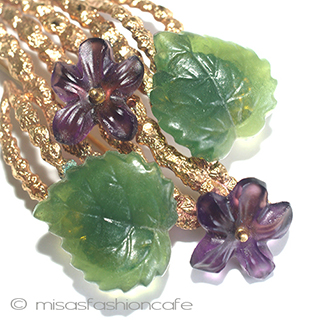 スミレのお花　ブローチ １８ｋｔ　RGP　ドイツ製