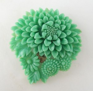フラワー カメオ セルロイド ブローチ フラワー カメオ セルロイド ブローチ