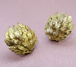 金葉ブローチ2個セット
