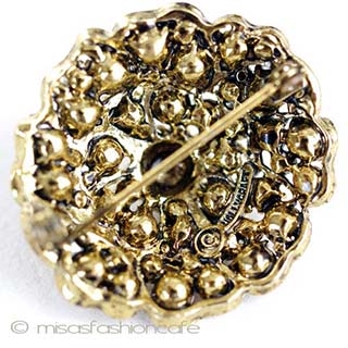 Hollycraft　ブローチ ミラーGoldのお花