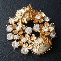 バロックパール花ブローチ