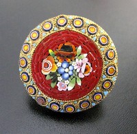 伊製 モザイク ブローチ