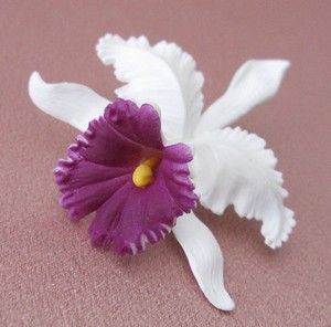 アヤメのお花ブローチ