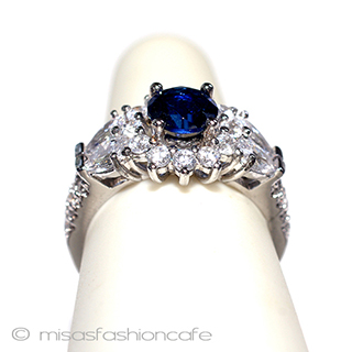 サファイア　花　リング スターリングシルバー刻印