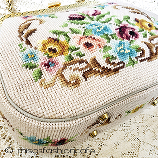 ヴィンテージバッグ（大） プチポアンお花刺繍