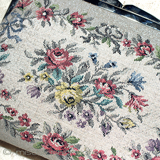ヴィンテージバッグ ドイツ製　お花刺繍