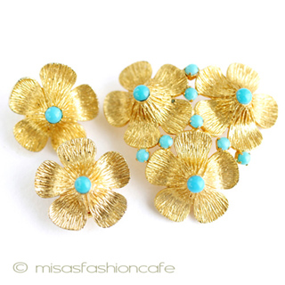 ターコイズGold花セット