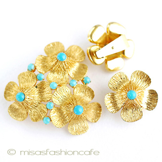 ターコイズGold花セット