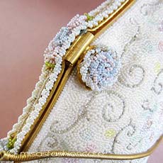 ヴィンテージバッグ仏製 ビーズ総刺繍 お花