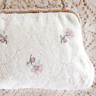 アンティークバッグ フランス製　ビーズ刺繍