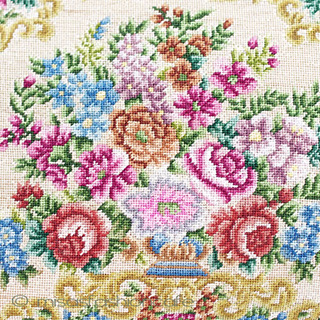 ヴィンテージバッグ　 総刺繍お花 プチポアン